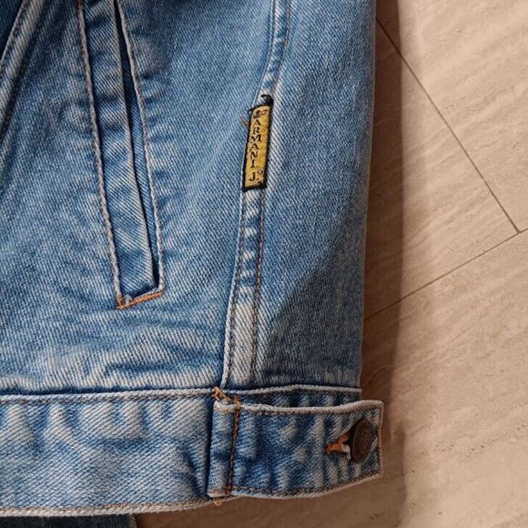 Armani Jeans Denim Jacket Men's SMALL Button Front Blue - Picture 7 of 13